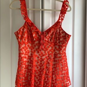 Red Floral Lulus Midi Dress Medium